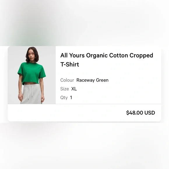 Lululemon all yours cropped tshirt raceway green - Picture 4 of 4